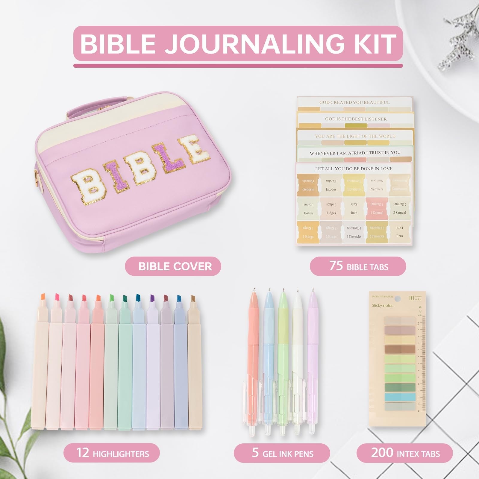 Bible Cover for Women Large Leather Western Bible Case with Study Supplies Purpl