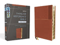 Niv, Thinline Reference Bible (Deep Study at a Portable Size), Large Print, Leathersoft, Brown, Red Letter, Thumb Indexe, (Hardcover)