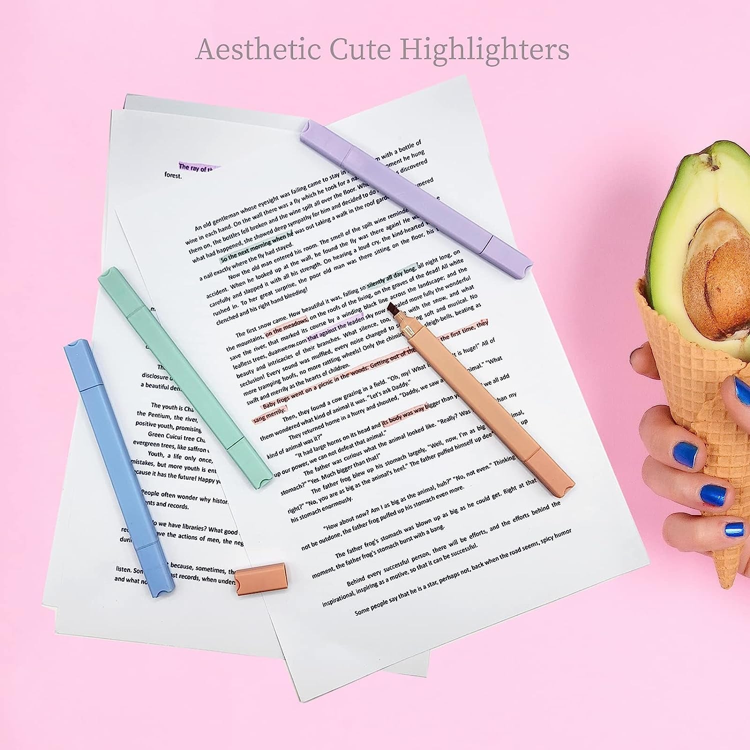 12Pcs Aesthetic Cute Highlighters Bible Pastel Highlighters and Pens No Bleed A