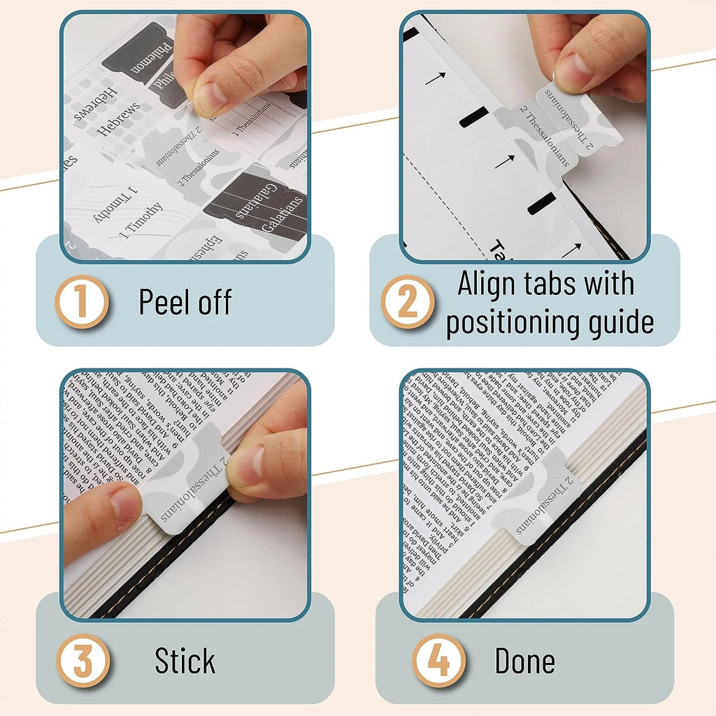 - Bible Tabs, 75 Tabs, Gray Theme, Laminated Bible Tabs for Women and Men