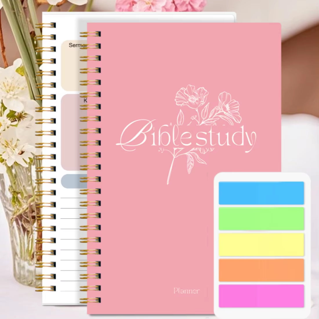 Daily Bible Study Journal - S.O.A.P Method Bible Study Supplies Church Notes Notebook for Men or Women, with Color Index Sticker